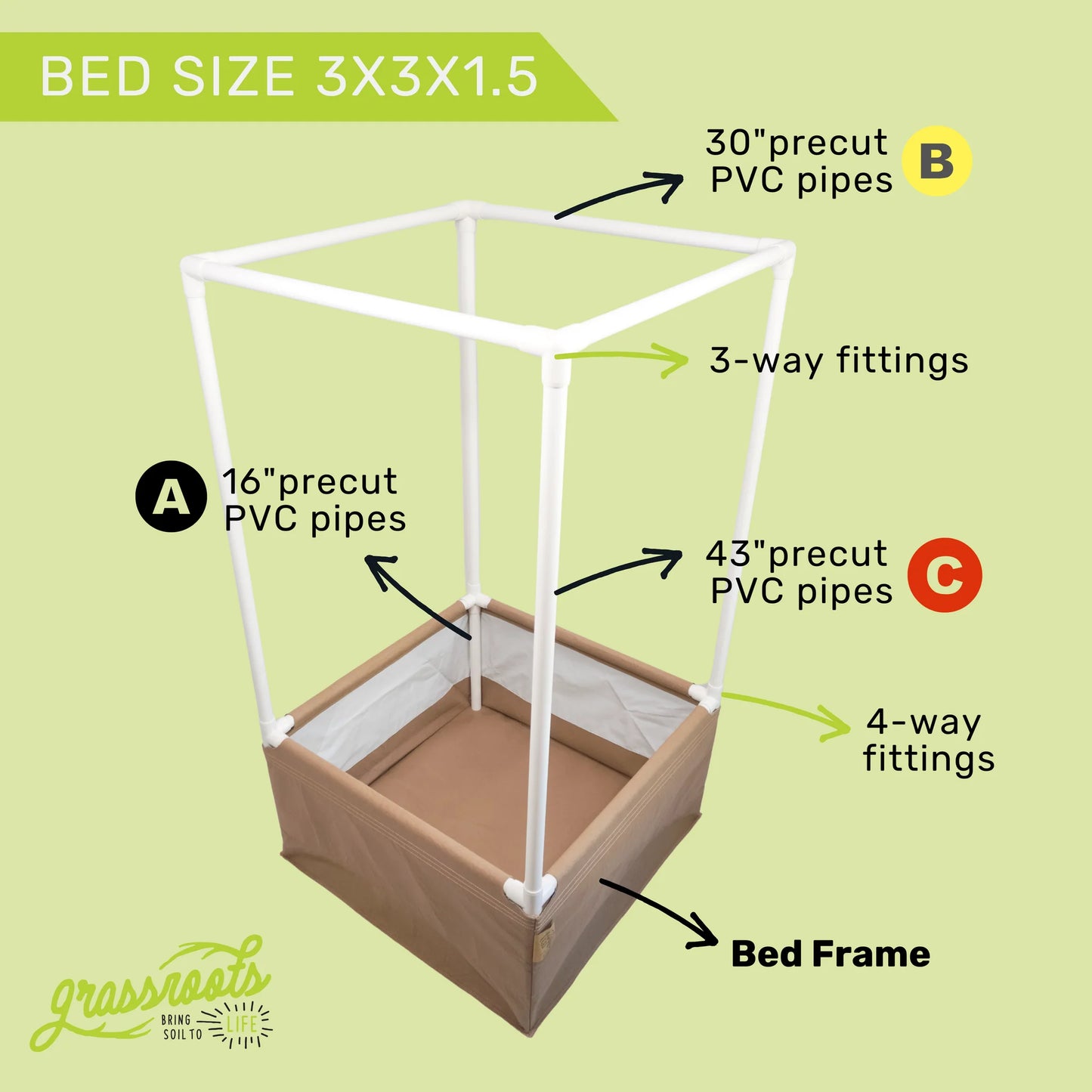 Grassroots Living Soil Fabric Beds (Complete Kit) NEW