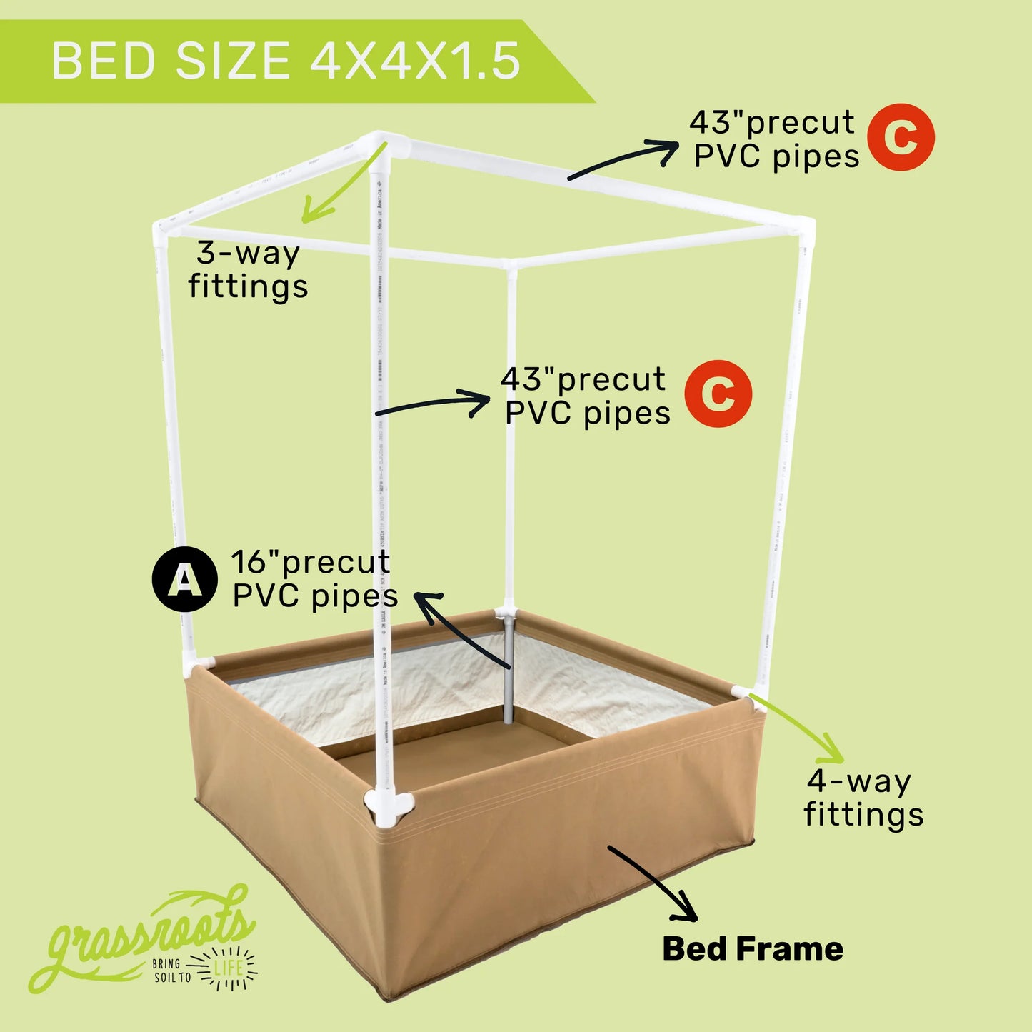 Grassroots Living Soil Fabric Beds (Complete Kit) NEW
