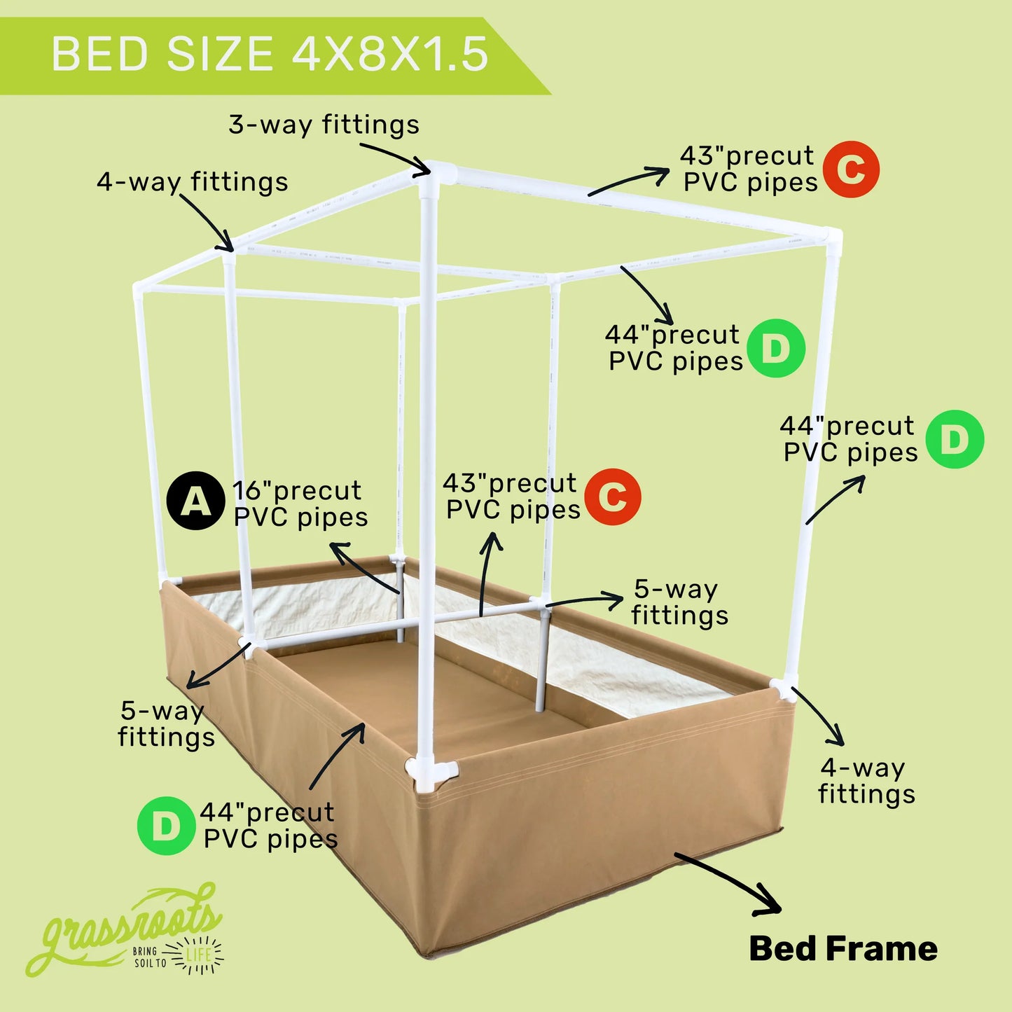 Grassroots Living Soil Fabric Beds (Complete Kit) NEW