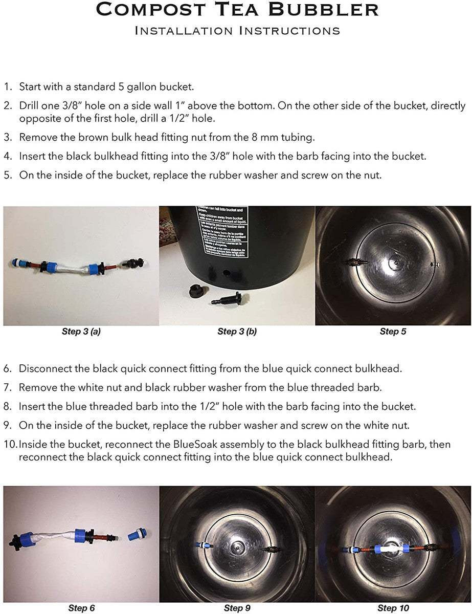 BluSoak 起泡器堆肥茶套件(无水箱)