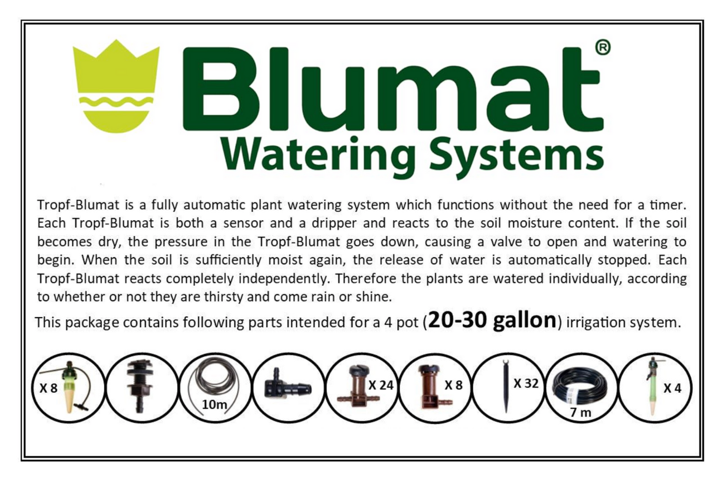 Blumat 套件(适用于 4 株植物)