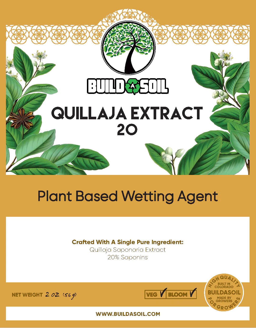BuildASoil 皂树提取物粉末(植物湿润剂)