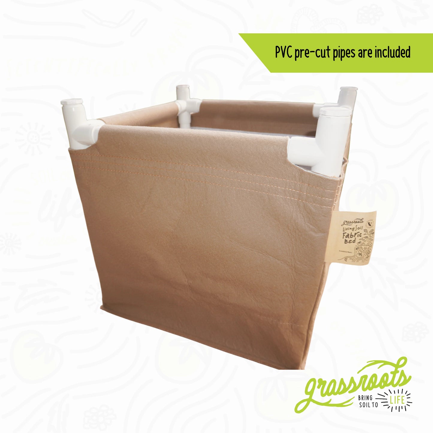 Grassroots Living Soil Fabric Beds (1" PVC PIPE NOT INCLUDED)