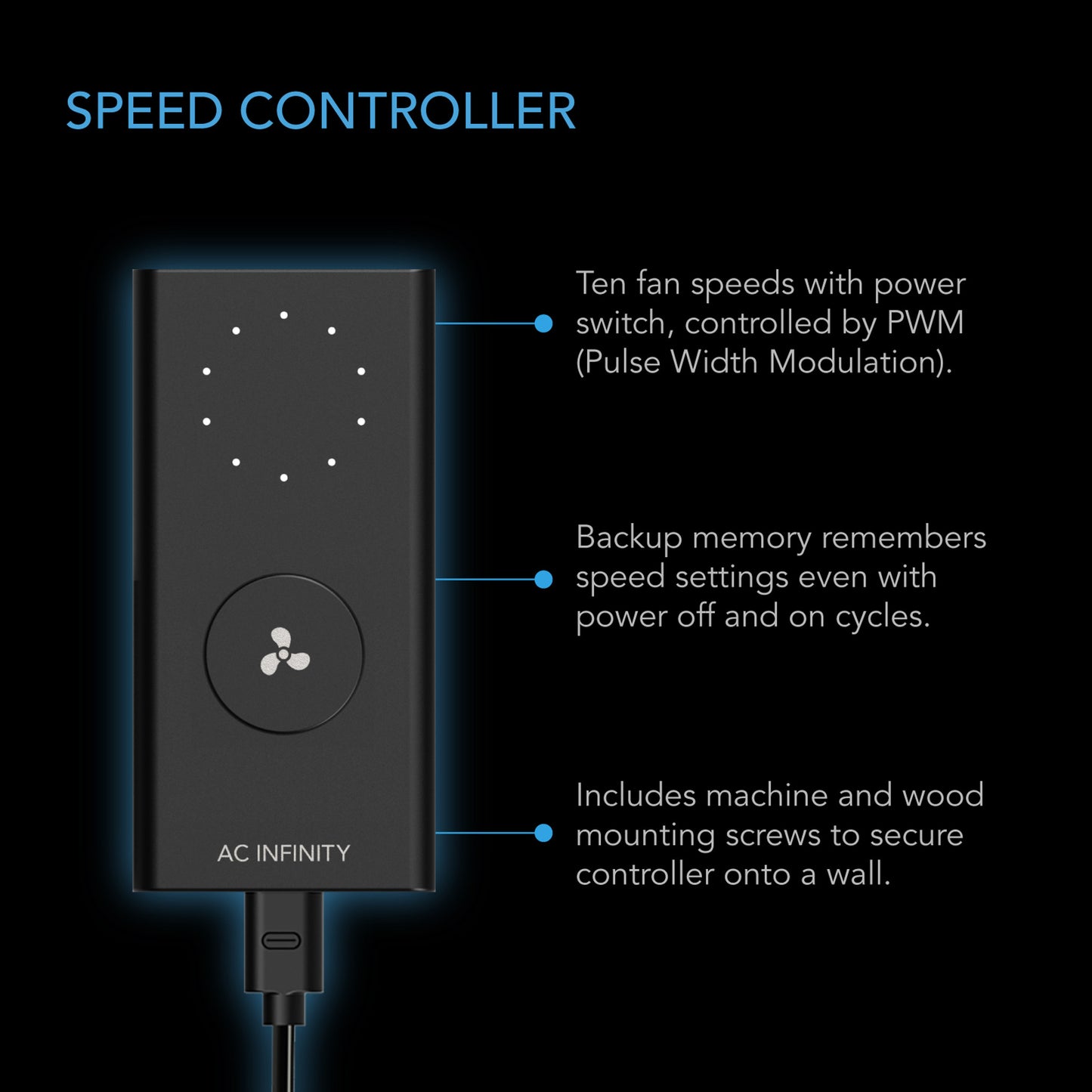 AC Infinity Cloudline H4, Inline Fan 4" (w/ Speed Controller for Fungiculture)