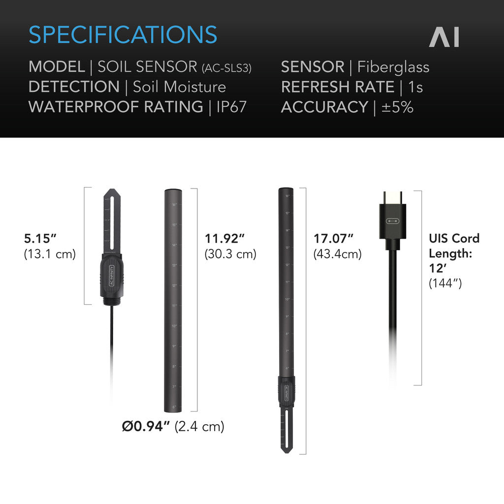 Soil Sensor Probe Exclusively for Controller AI+, Monitors Moisture and Saturation Levels (Special Order)