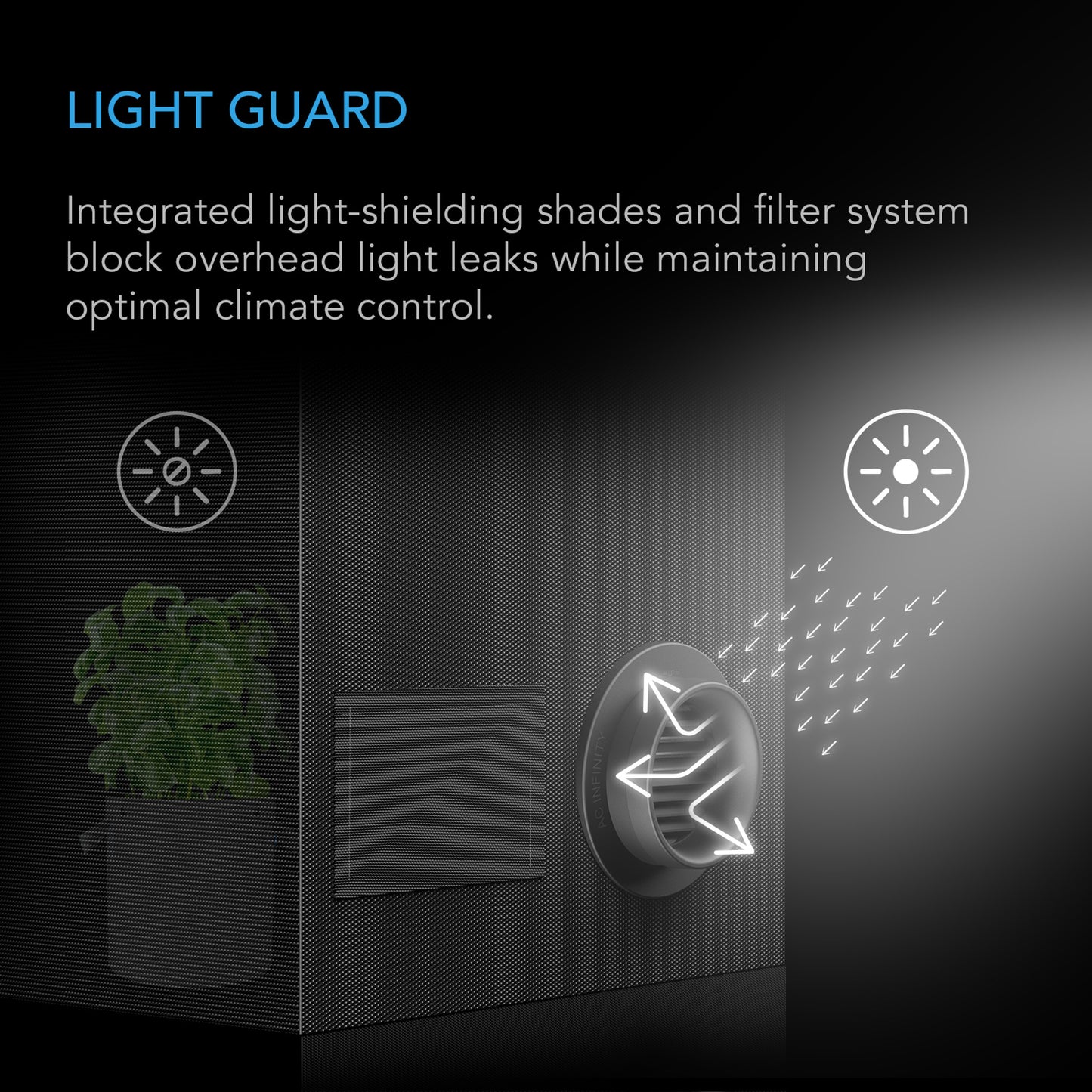 AC Infinity Grow Tent Duct Vent Attachment, Light-Blocking & Dust-Resistant