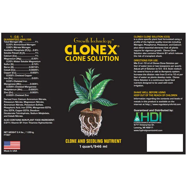 Gel, solution et brume d'enracinement Hydrodynamics Clonex