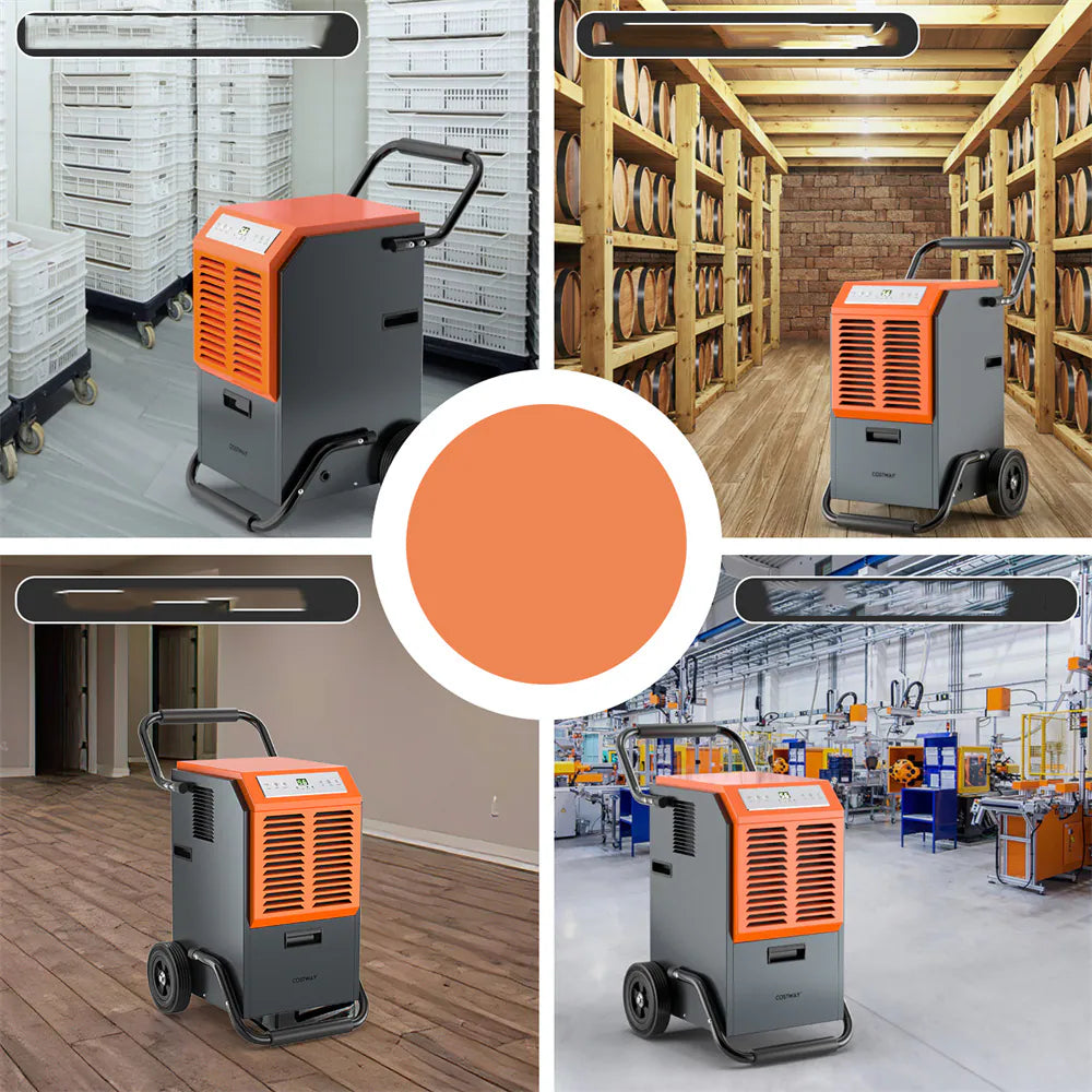 Costway 140 PPD Portable Commercial Dehumidifier Grey (CLEARANCE USED 30% OFF)