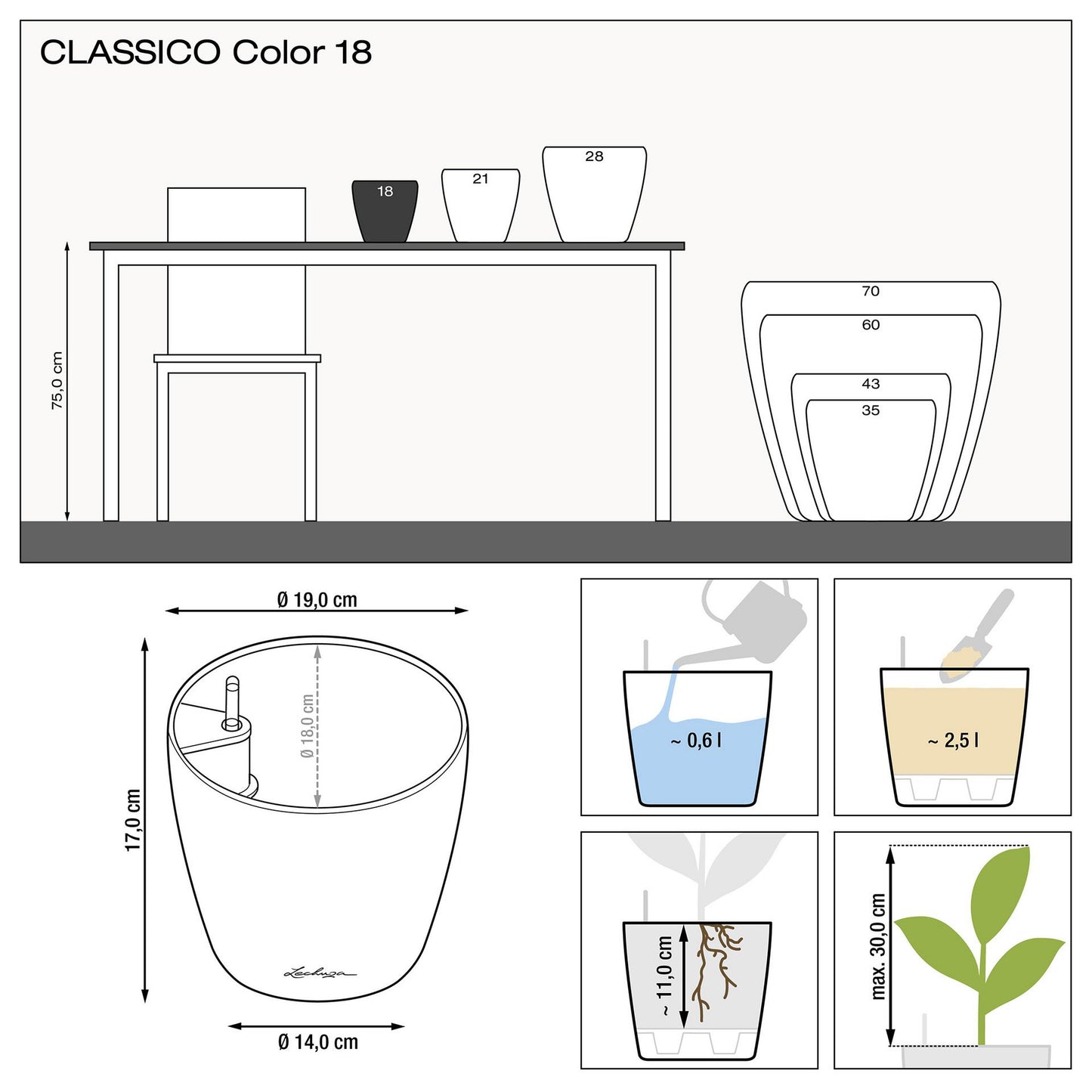 Lechuza Classico Color 18 & 21