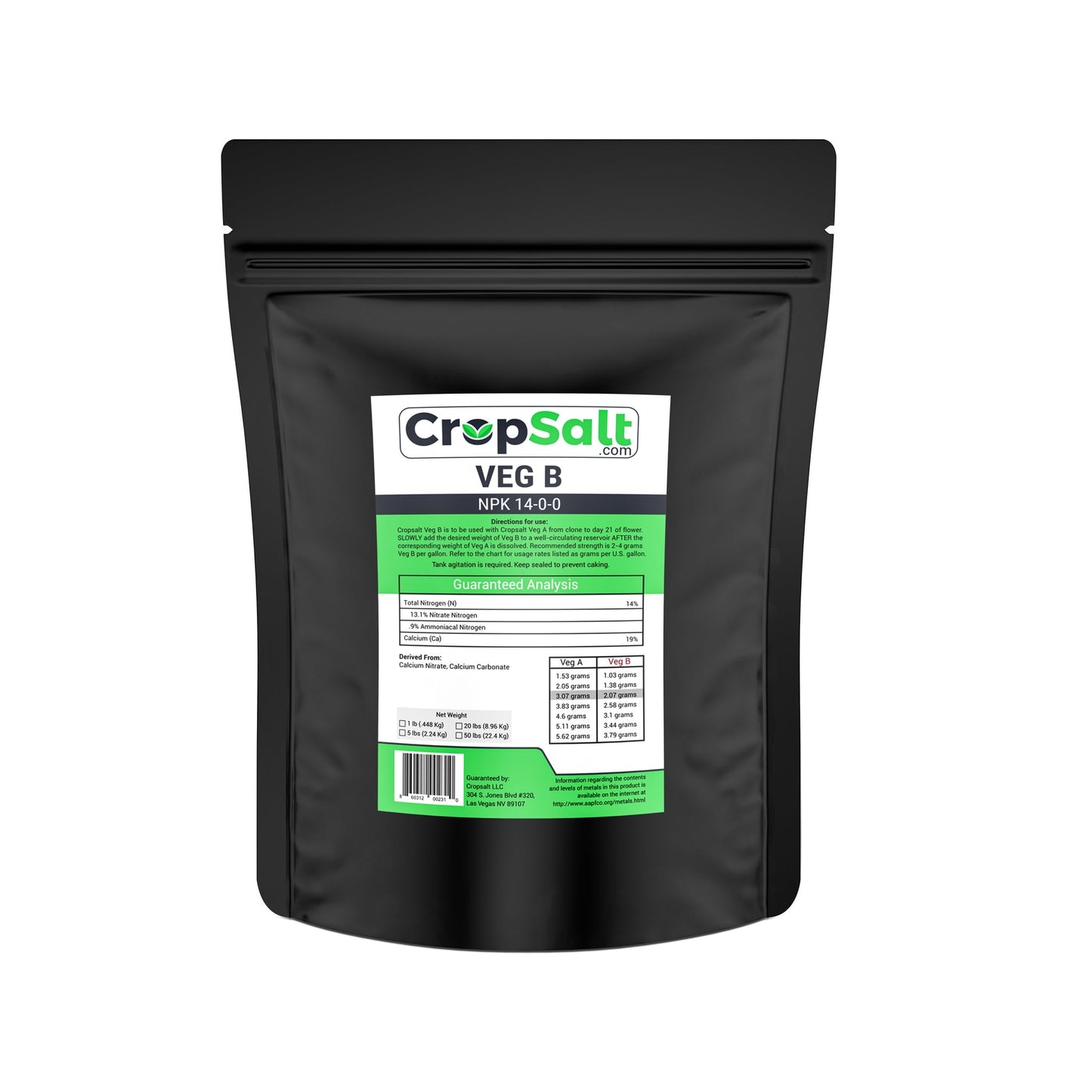 Cropsalt Veg A (3-7-16) & B (14-0-0)