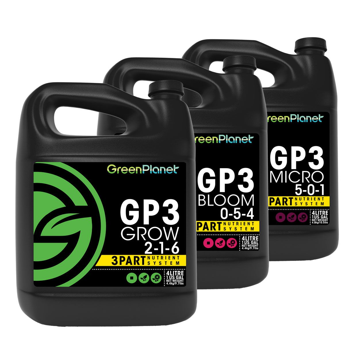 Green Planet Nutrients 3 Part GP3 Kit - Nutrients