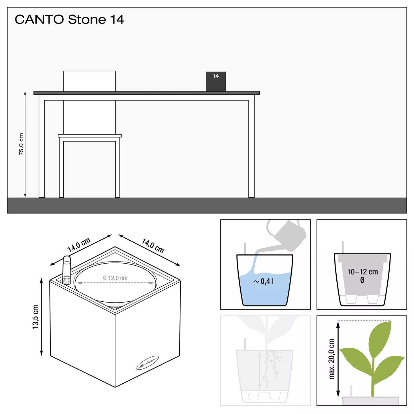 Lechuza Canto Stone 14 Pots