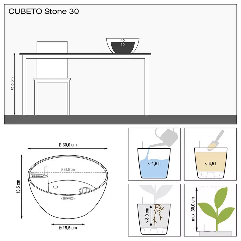 Lechuza Cubeto Stone 30