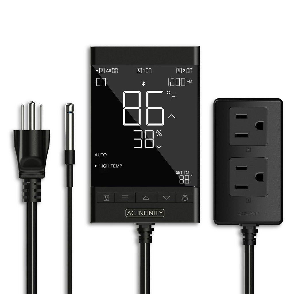 AC Infinity 智能插座控制器、温度、湿度、数据应用程序、蓝牙