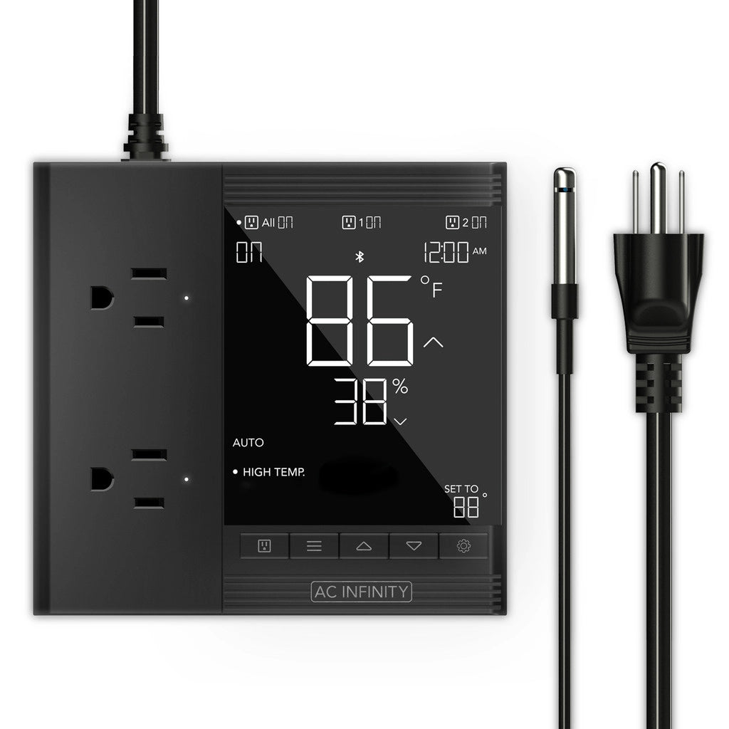 AC Infinity 智能插座控制器、温度、湿度、数据应用程序、蓝牙