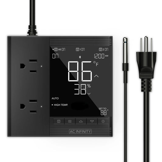 Contrôleur de prise intelligente AC Infinity, température, humidité, application de données, Bluetooth