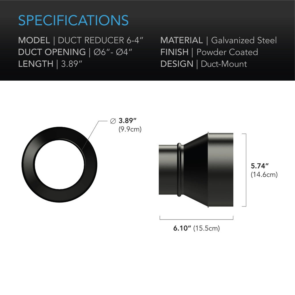 AC Infinity Duct Reducer Adaptor Cone (Galvanized Steel)
