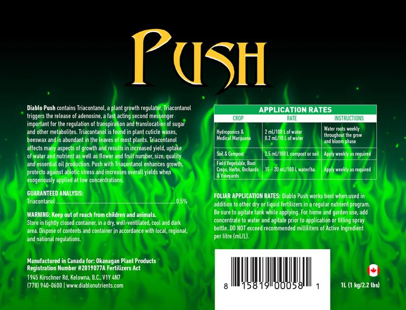 Diablo Nutrients Diablo Push Back Label