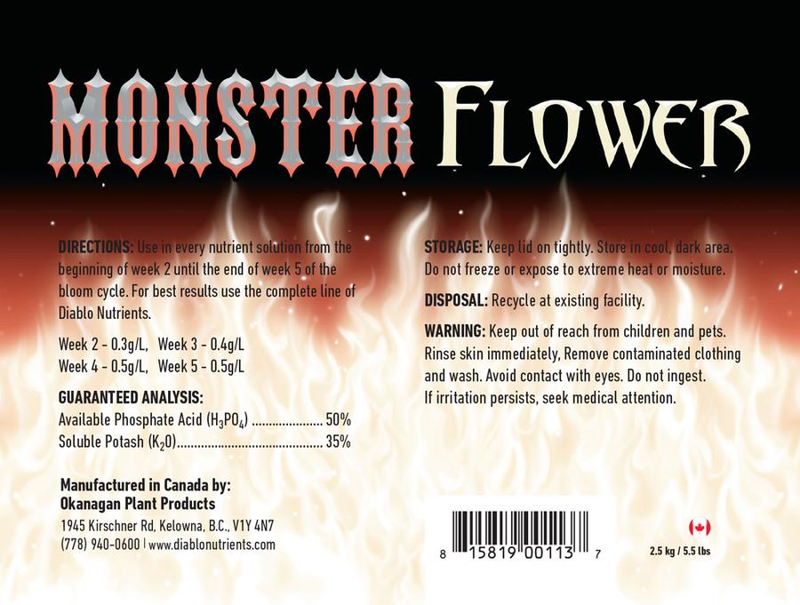 Diablo Nutrients Monster Flower Label