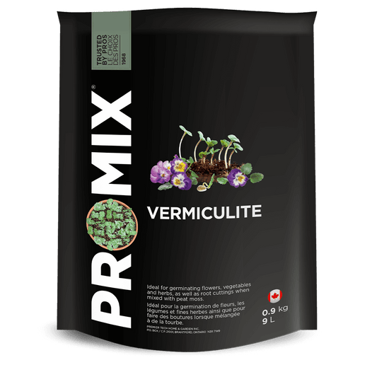 PROMIX Vermiculite 9 Liter. Ideal for germinating flowers, vegetables, and herbs