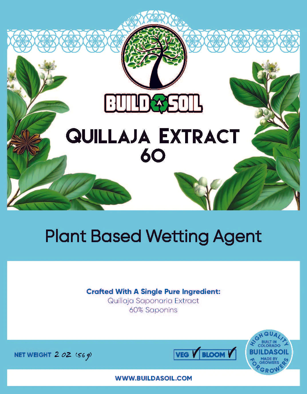 BuildASoil Quillaja Saponaria Extract Powder (Plant Based Wetting Agent)