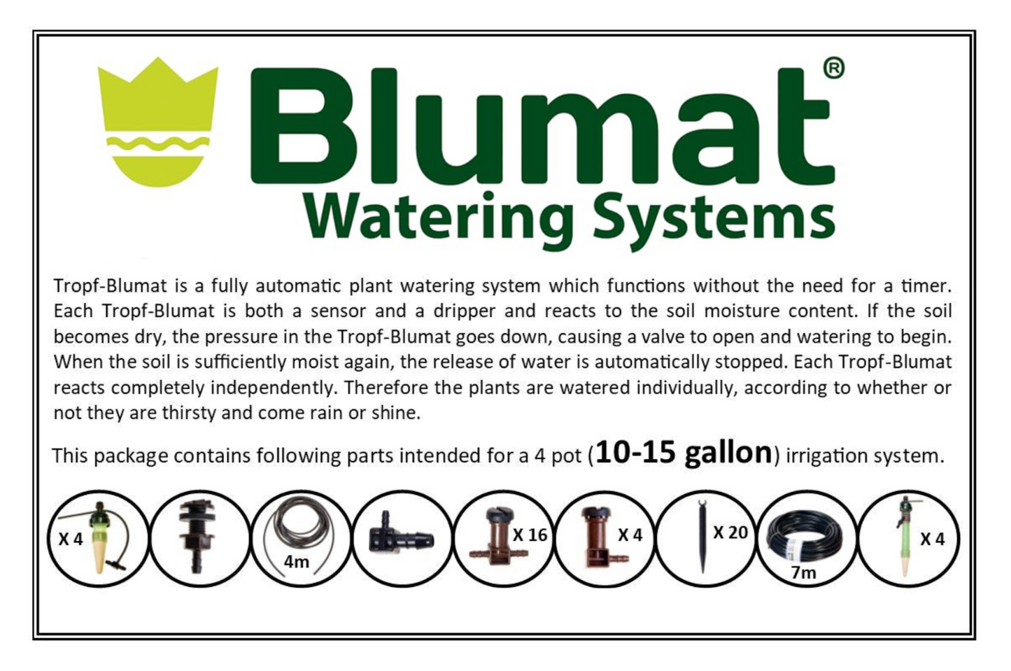 Blumat Kit (For 4 Plants)