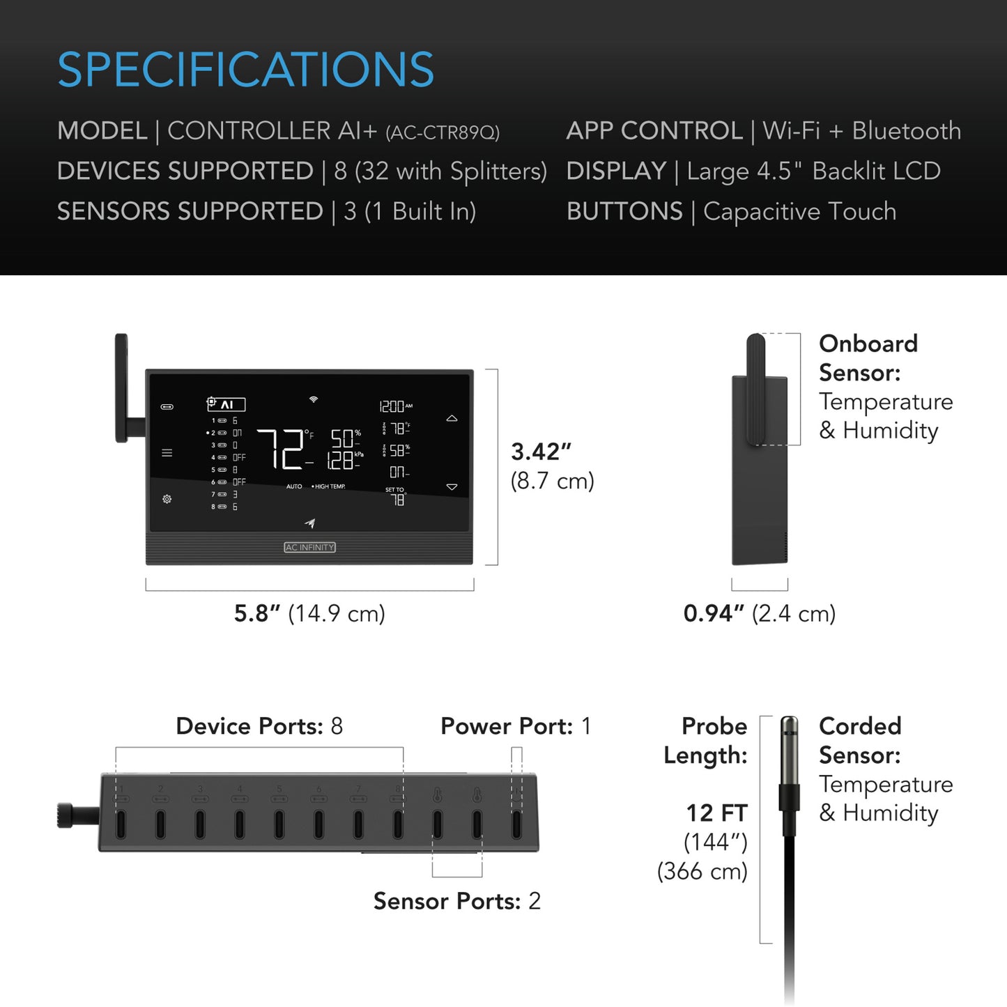 AC Infinity CONTROLLER AI+ Environmental Controller