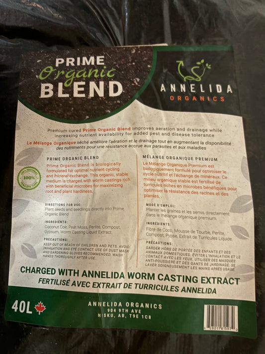 Annelida Organics Prime Organic Blend Living Soil 40L