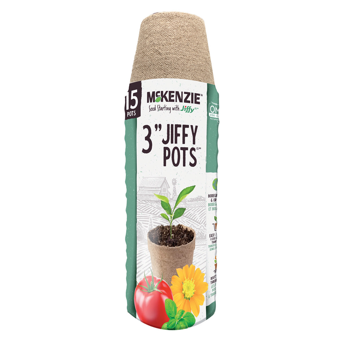 McKenzie Jiffy Biodegradable Round Pots