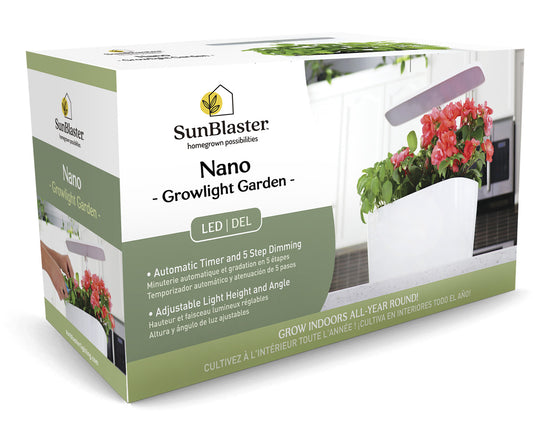 SunBlaster Nano Growlight Garden, w/ LED Grow Light, Timer and Adapter (Special Order)
