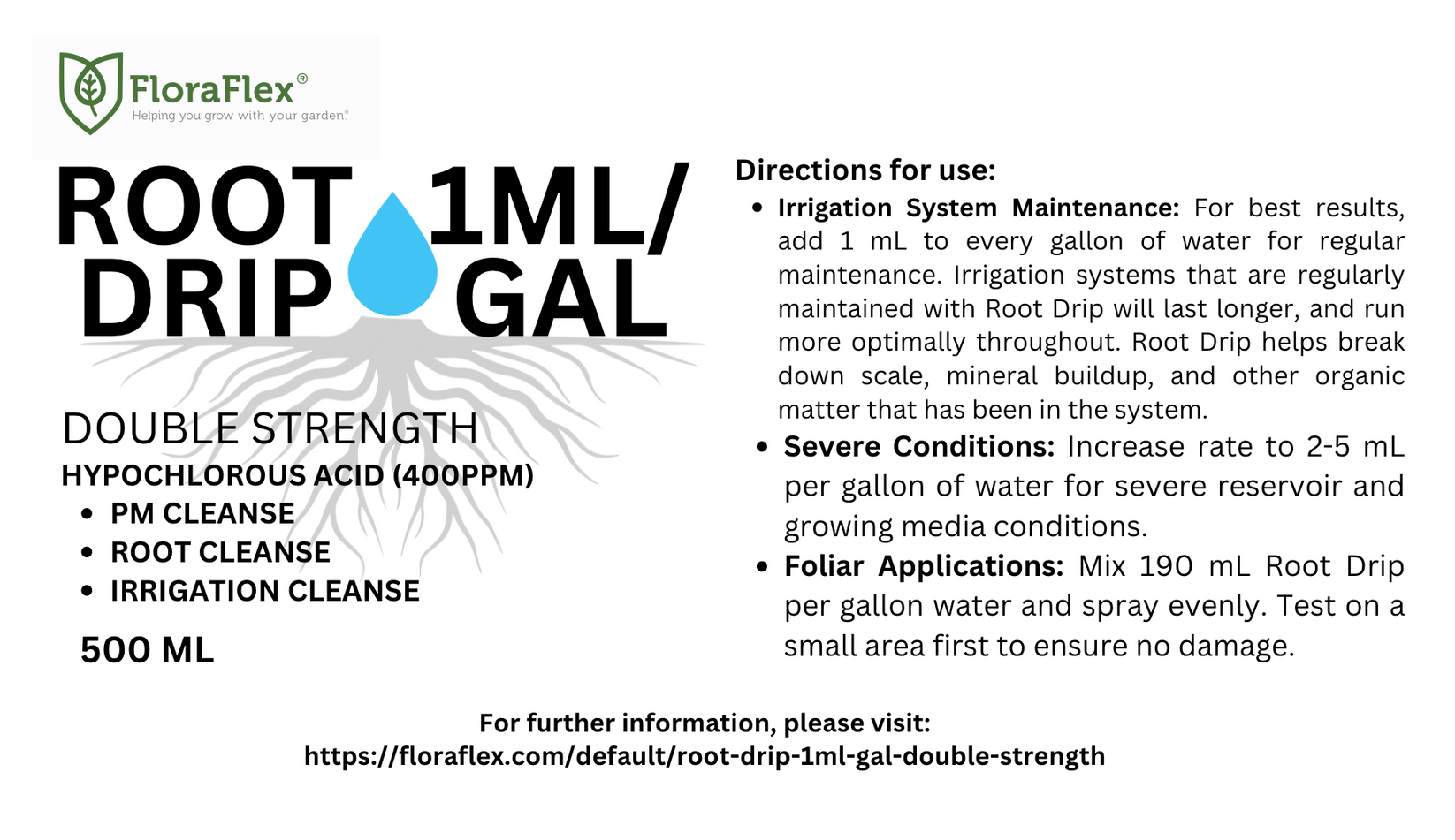 Floraflex® Nutrients Root Drip (Cleansing Agent) Urban Grow Garden