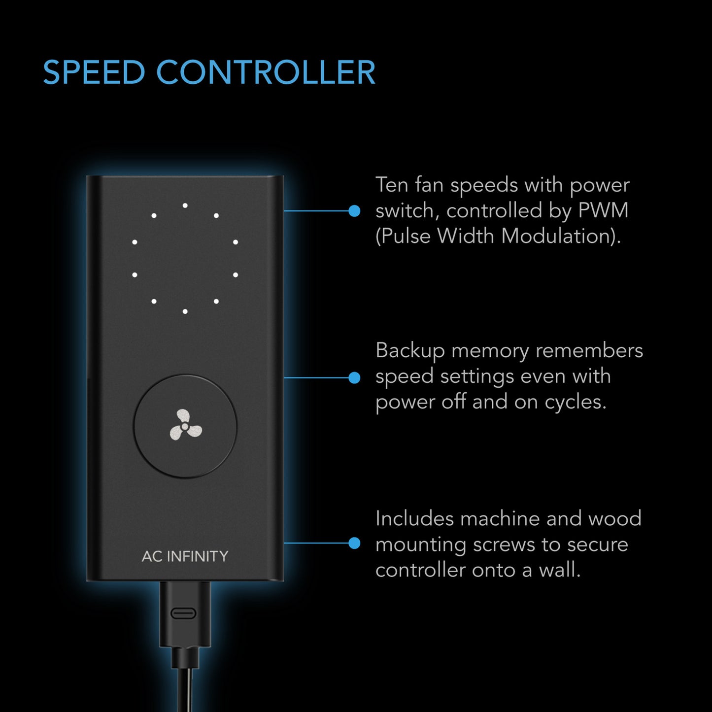 AC Infinity Cloudline H4, Inline Fan (w/ Speed Controller for Fungiculture) 4-Inch (Special Order)