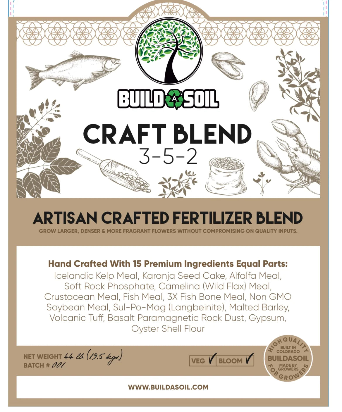 BuildASoil Craft Blend（工匠工匠肥料混合物）（3-5-2）