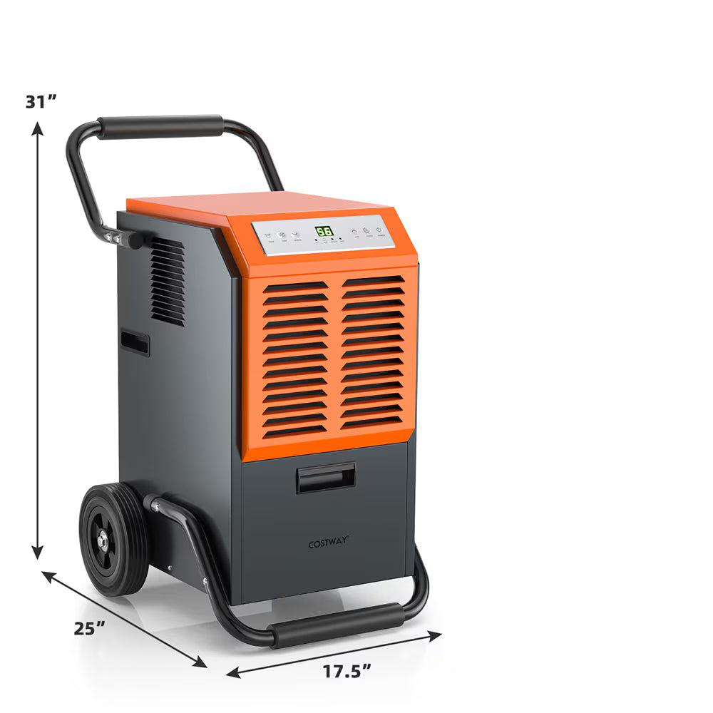 Costway 140 PPD Portable Commercial Dehumidifier Grey (CLEARANCE USED 30% OFF)