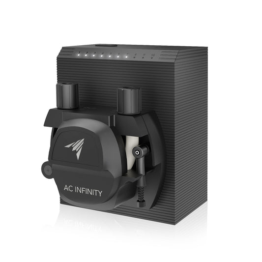 AC Infinity Peristaltic Pump, Two-Outlet Dosing Kit for Hydroponics, 10-Level Control, 210 mL/min