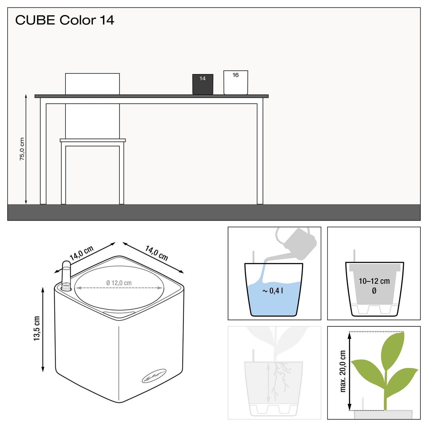 Lechuza CUBE Color 14