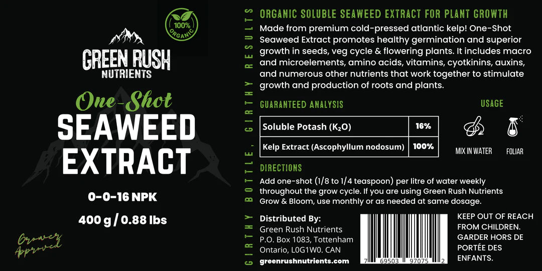 Extrait d'algues One-Shot de Green Rush Nutrients (biologique)