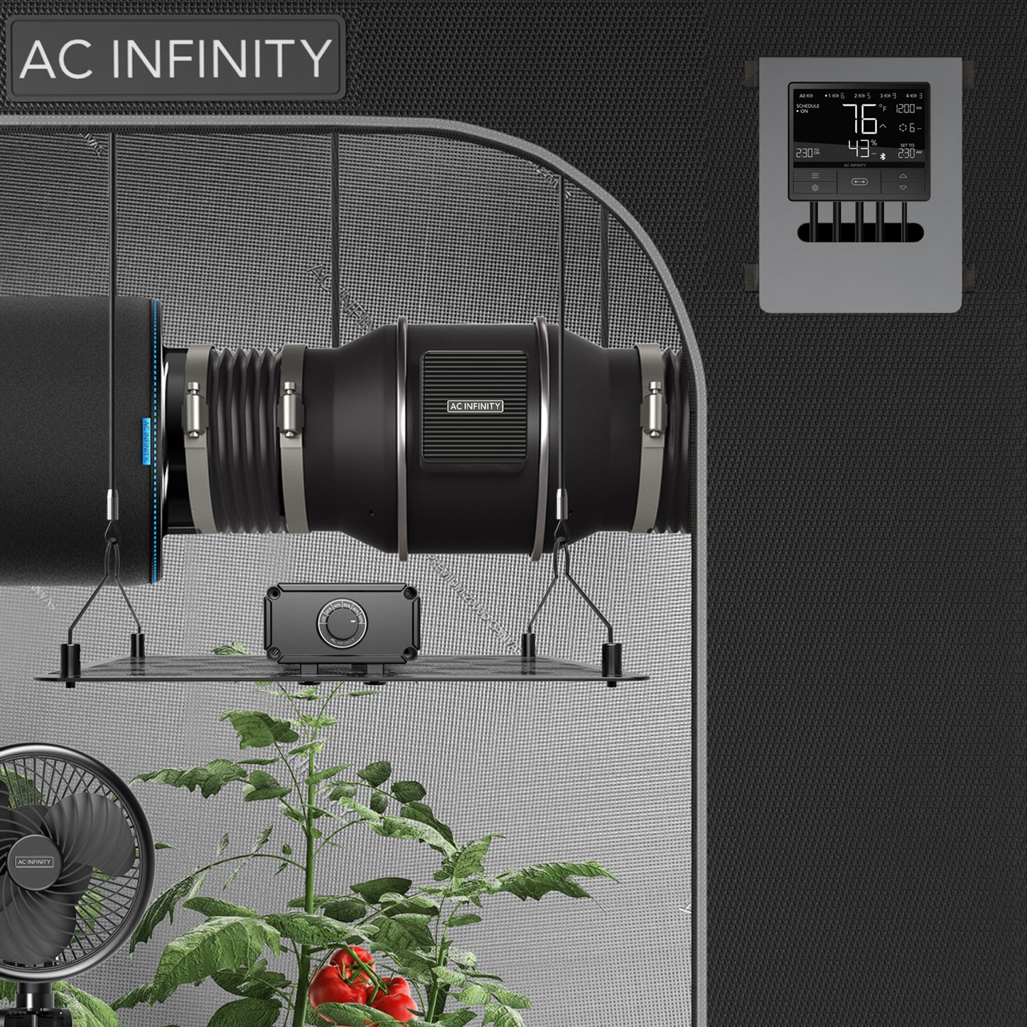 AC Infinity Cloudline (T-Series) Quiet Inline Duct Fans (w/ Temp & Humidity Controller)