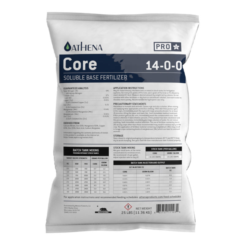 Athena Nutrients Pro Soluble Base Fertilizer Core 25 LBS