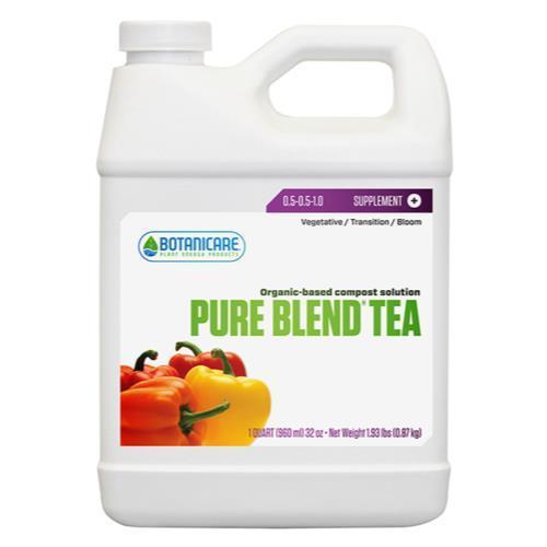 Botanicare Pure Blend Tea 1 One Quart Organic Compost Solution Nutrients Additives Bottle