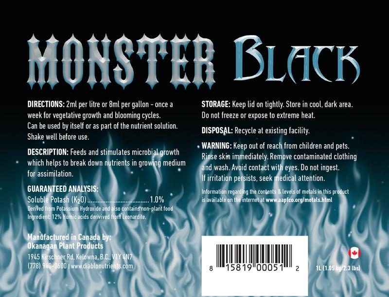 Diablo Nutrients Diablo Monster Black Back Label