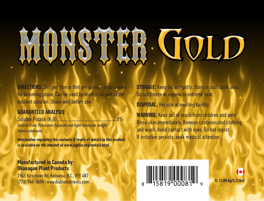 Diablo Nutrients Monster Gold Back Label