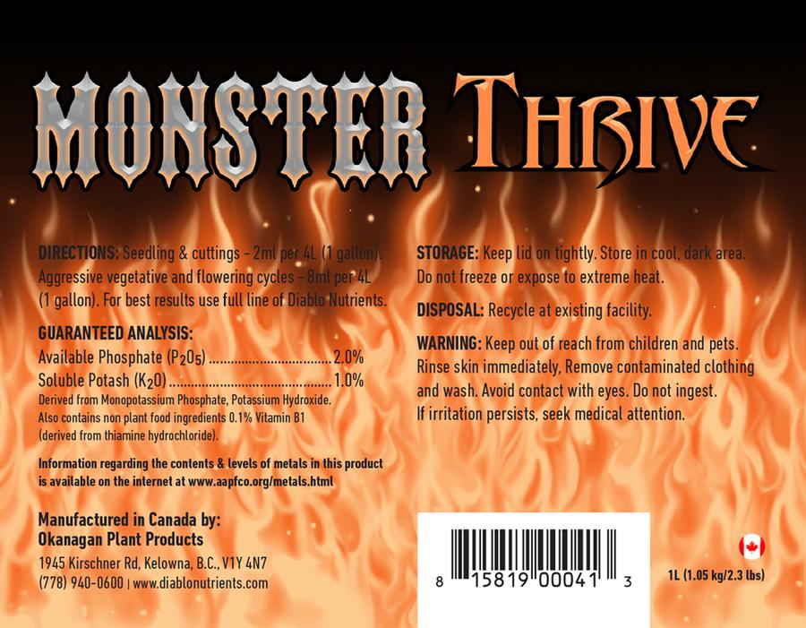 Diablo Nutrients Monster Thrive Back Label