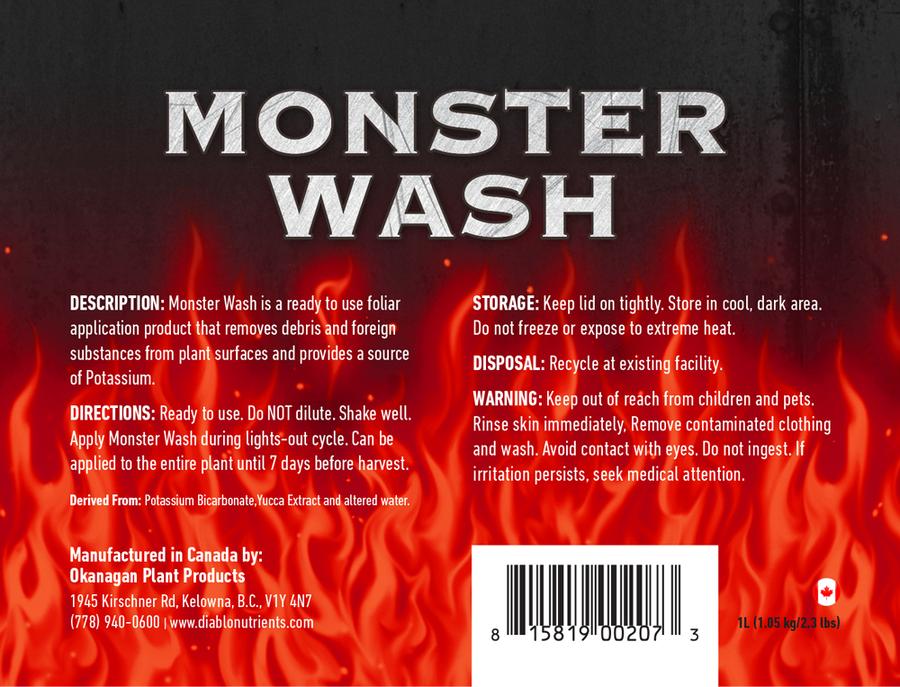 Diablo Nutrients Monster Wash Back Label