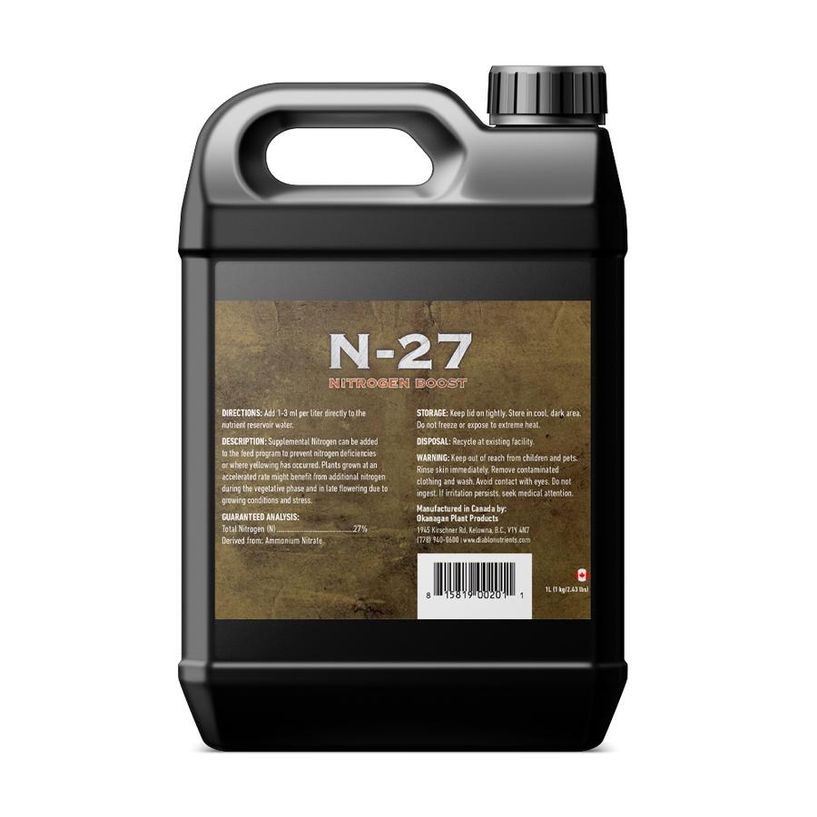 Diablo Nutrients N-27 Nitrogen Boost 1 Liter Back