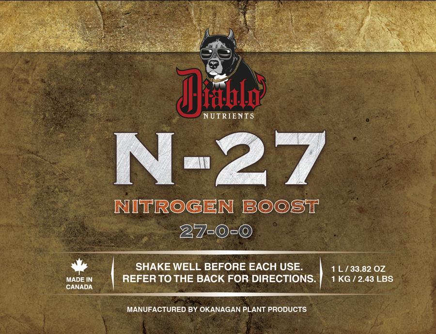 Diablo Nutrients N-27 Nitrogen Boost Front Label