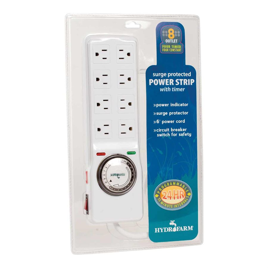 Hydrofarm Surge Protector With 8 Outlets And Timer