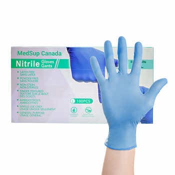 Medsup Nitrile Gloves, 100 count
