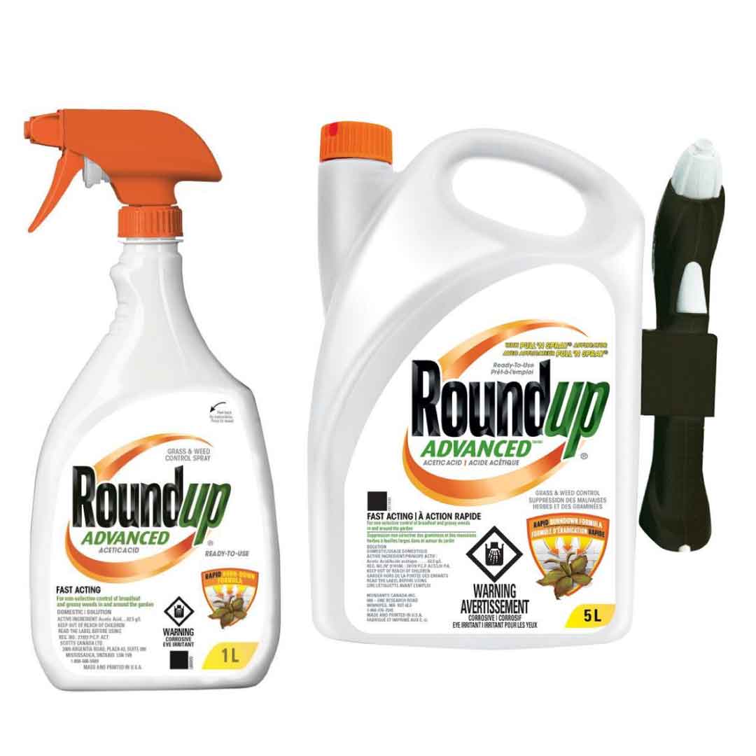 roundup advanced grass and weed control spray 1 litre and 5 litre ready to use
