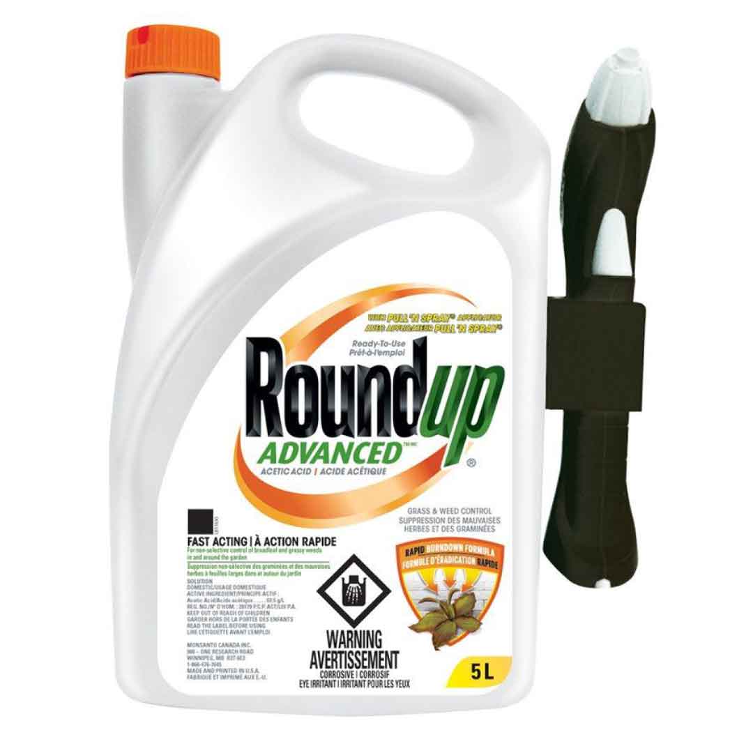 roundup advanced grass and weed control spray with pull n spray 5 litre rtu
